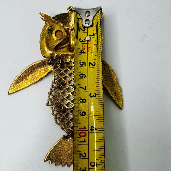 Articulated Park Lane Owl Pendant with Signed Gold Tone Vintage - Picture 3 of 7